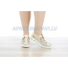 Sieviešu sandales no ādas Platai kājai pelekā krāsā | Nopirkt